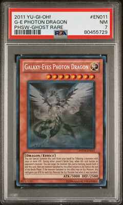 2011 YUGIOH PHSW-EN011 GALAXY-EYES PHOTON DRAGON GHOST RARE PSA 7 NM #80455729-image