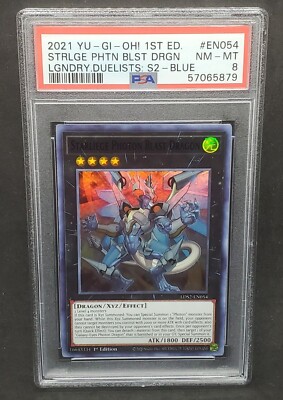 Yugioh PSA 8 NM-MT Starliege Photon Blast Dragon (Blue) LDS2-EN054 1st Edition-image