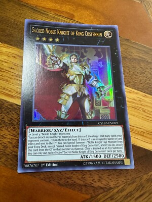 Sacred Noble Knight of King Custennin CYHO-EN089 1st Ed Ultra Rare NM + BONUS-image