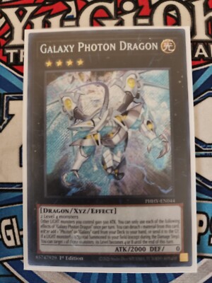 Yugioh Galaxy Photon Dragon PHHY-EN044 Secret Rare 1st Edition NM-image