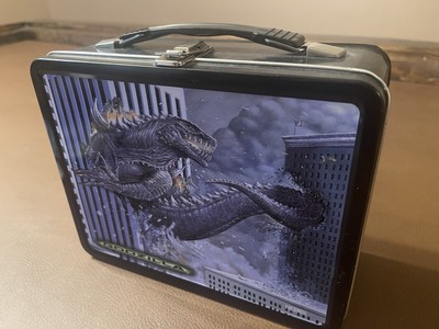 Vintage Godzilla 1998 Movie Metal ToHo Lunch Box w/ Thermos Good Condition-image