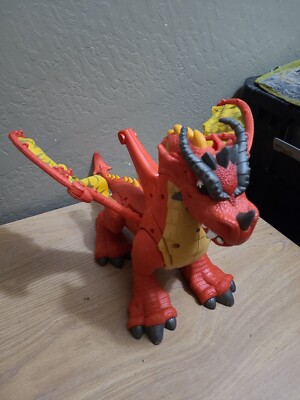 Imaginext Red Winged Eagle Talon Castle Dragon W/ Sound Fisher Price 2012 TESTED-image