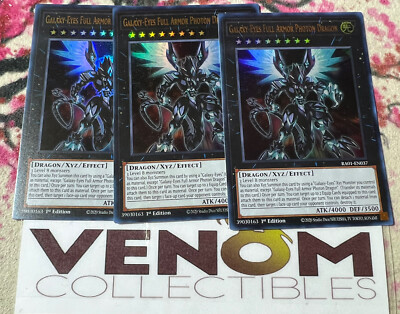 3x (M/NM) Galaxy-Eyes Full Armor Photon Dragon RA01-EN037 Ultra Rare 1st YuGiOh-image