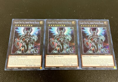 MINT 3X GALAXY-EYES FULL ARMOR PHOTON DRAGON RA01-EN037 SECRET RARE YUGIOH 1st -image