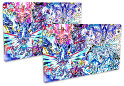 No.3246 Yugioh TCG Playmat Blue-Eyes White Galaxy-Eyes Photon Dragon Play Mat-image