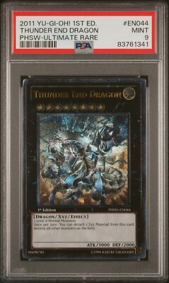 YuGiOh! Thunder End Dragon, Ultimate Rare, 2011, PHSW-EN044, 1st Edition, PSA 9-image