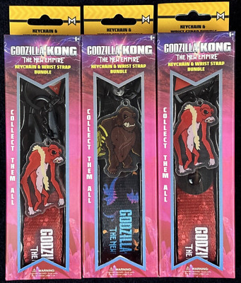3 Godzilla x Kong The New Empire Keychains & Wrist Straps - 1x Kong/2x Skar King-image