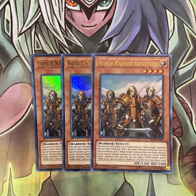 BLRR-EN072 x3 Noble Knight Brothers Ultra Rare Excellent Condition Yugioh-image