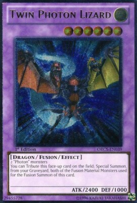 Yugioh! LP Twin Photon Lizard - ORCS-EN039 - Ultimate Rare - 1st Edition Lightly-image