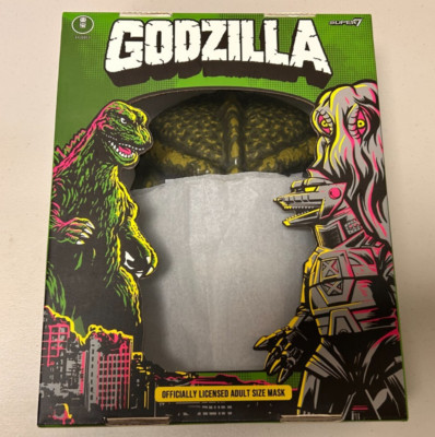 Super 7 Toho Mask W1 - Godzilla (Green)  - Adult Sized Mask - Open Box-image