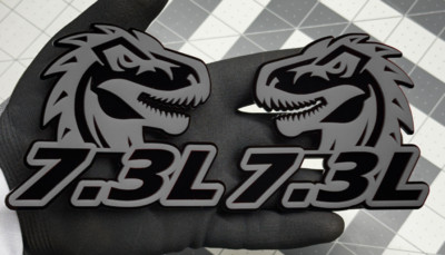 Godzilla Badges Emblem RAGING 7.3 Gray/Black, 2 BADGES, Fender Aggressive-image