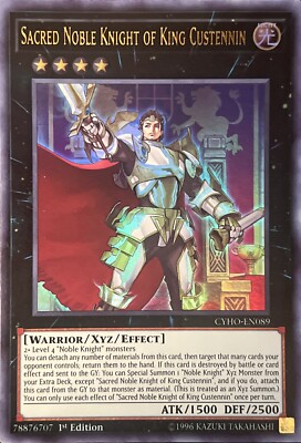 Sacred Noble Knight of King Custennin CYHO-EN089 1st Edition Ultra Rare VLP-image