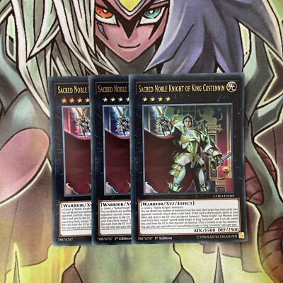 CYHO-EN089 x3 Sacred Noble Knight of King Custennin Ultra Excellent Cond Yugioh-image
