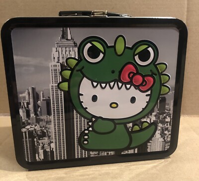 Sanrio Hello Kitty Tin Metal Lunch Box Godzilla Loungefly 2014 Japan LA-image