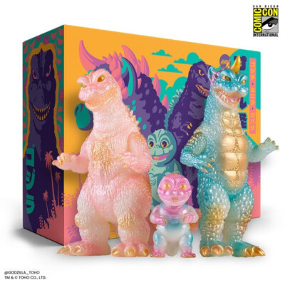 Mondo All Monsters Attack Godzilla Set Cherry Blossom Glow in the Dark Set-image