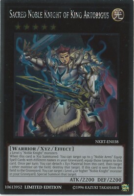Yugioh Sacred Noble Knight Of King Artorigus NKRT-EN038 Platinum Rare Edition NM-image