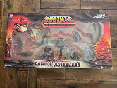 2003 BANDAI - GODZILLA PACK OF DESTRUCTION, COMPLETE SET OF 10, in box.-image