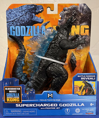 Playmates Godzilla vs Kong SUPERCHARGED GODZILLA With Jet Battle Damage 6” 2021-image