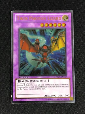 YUGIOH TWIN PHOTON LIZARD ORCS-EN039 1ST ULTIMATE PLAYED/EDGE WEAR-image