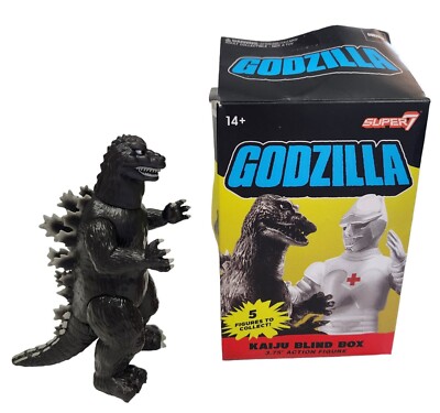 Super 7 ReAction Godzilla Kaiju Blind Box Godzilla 1957 Silver Screen Target NOB-image