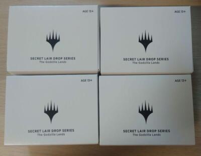 4 boxes The Godzilla Lands Full Art Foil MTG Secret Lair Drop Japanese Sealed-image
