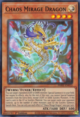 1 x Chaos Mirage Dragon - PHHY-EN013 - Super Rare - 1st Edition Near Mint, Engli-image