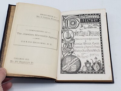 Antique Book 1885 The Jewelers Mercantile Agency Directory Of Wholesale Dealers-image