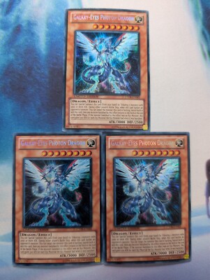 YuGiOh! Galaxy-Eyes Photon Dragon CT08-EN003 Secret Rare x 3 PLAYSET-image