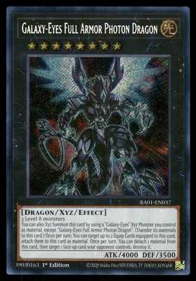 Yugioh! Galaxy-Eyes Full Armor Photon Dragon RA01-EN037 Secret Rare 1st Ed-image