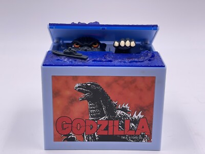 Toho Godzilla Piggy Bank Coin Box LED Sound Gimmick Moving Figure Japan Works-image