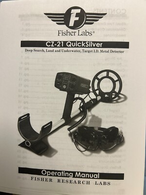 FISHER CZ-21 QUICK SILVER METAL DETECTOR OPERATOR MANUAL NEXT DAY SHIPPING-image