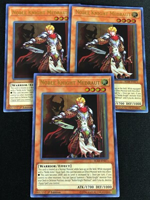 YUGIOH NOBLE KNIGHT MEDRAUT BLRR-EN071 1ST ULTRA X3-image