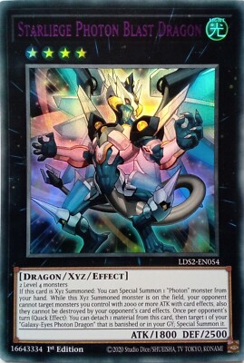 LDS2-EN054 STARLIEGE PHOTON BLAST DRAGON PURPLE ULTRA RARE 1ST ED YuGiOh CARD-image
