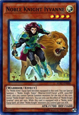 3 x Yu-Gi-Oh Card - SOFU-EN088 - NOBLE KNIGHT IYVANNE (super rare holo) -NM/Mint-image