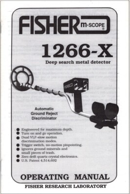 Fisher 1266-X Metal Detector Original Instruction Book with Free Shipping-image