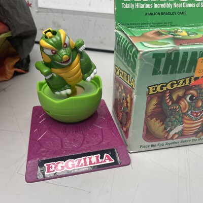 Vintage 1986 Milton Bradley T.H.I.N.G.S. Eggzilla Godzilla Game w/ Box Works!-image