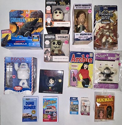 LOT OF NEW IN BOX COLLECTIBLE FIGURES GODZILLA BLOCKBUSTER REWIND SUPER7 FUNKO-image