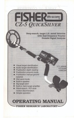 Fisher CZ-5 Quick Silver Metal Detector Instruction Book with Free Shipping-image