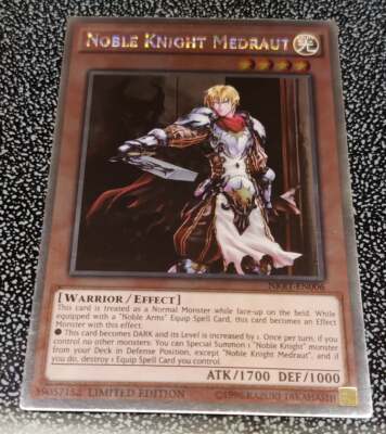 1x Yu-Gi-Oh! Noble Knight Medraut - NKRT-EN006 - Platinum Rare - Limited - NM-image