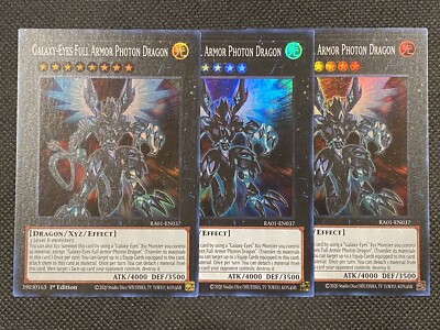 3x YuGiOh! Galaxy-Eyes Full Armor Photon Dragon RA01-EN037 Super Rare 1st Ed NM-image