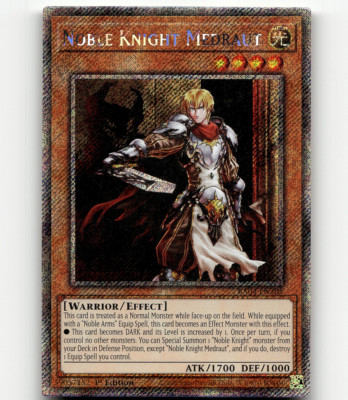 Yugioh Noble Knight Medraut (Platinum Secret Rare) - Quarter Century Stampede-image