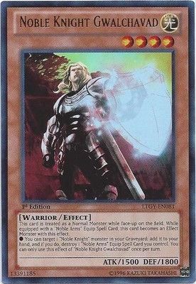 1 x Noble Knight Gwalchavad - LTGY-EN081 - Ultra Rare - 1st Edition Near Mint, E-image