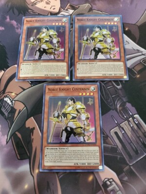 Yugioh - Noble Knight Custennin CYHO-EN088 NM Unlimited/1st ed Super Rare x3-image
