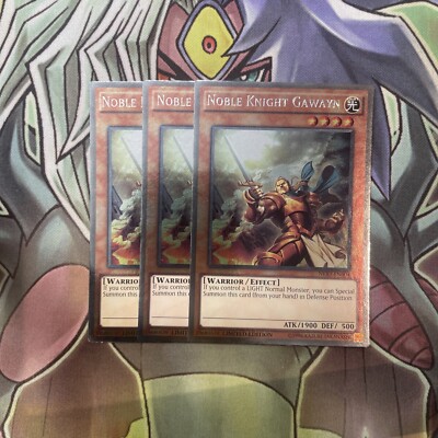 NKRT-EN004 Noble Knight Gawayn Platinum Rare x3 Excellent Condition Yugioh-image