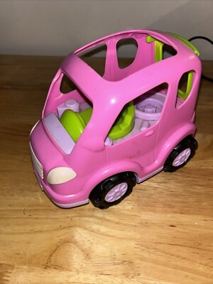 Fisher Price Little People SUV Mini Van Car Pink Green With SOUND For Mom & Baby-image