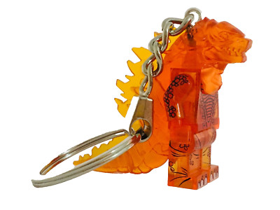 Orange  Godzilla Keychain + Present Box - custom handmade keychain - C65-image