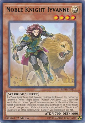Noble Knight Iyvanne - MP19-EN222 - Rare - 1st Edition - Heavily Played-image