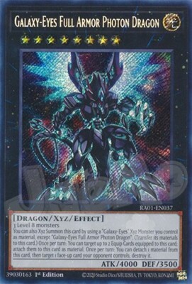 Yugioh - Galaxy-Eyes Full Armor Photon Dragon - 1st Secret Rare NM - Free Holo-image