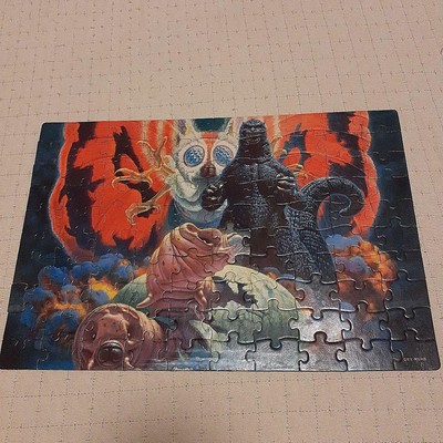 Godzilla vs Mothra King Ghidor Space 100pc Jigsaw Puzzle Used Old Box-image