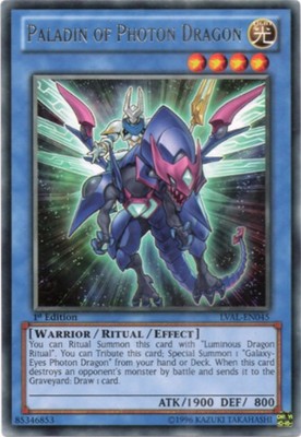 Paladin of Photon Dragon - LVAL-EN045 - Rare - 1st Edition Lightly Played Legacy-image
